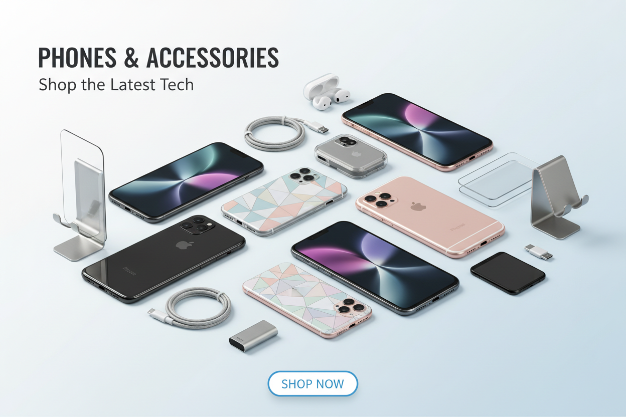 Stay connected with top smartphones, cases, chargers, earbuds, and protective gear. Discover high-quality accessories designed for durability and everyday use.