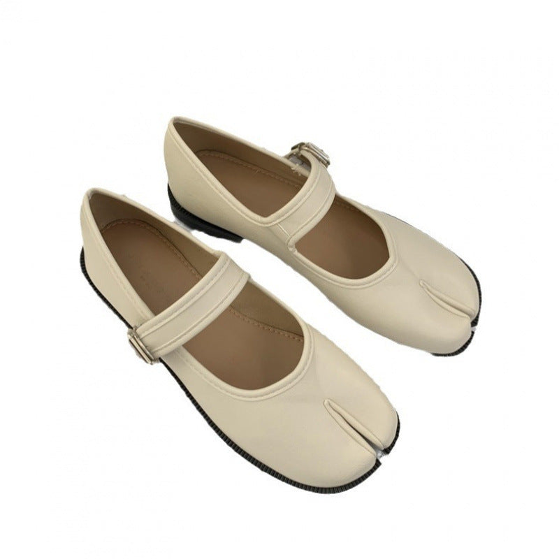 Split-toe Pig Trotter Shoes Women's Soft Sole Retro Mary