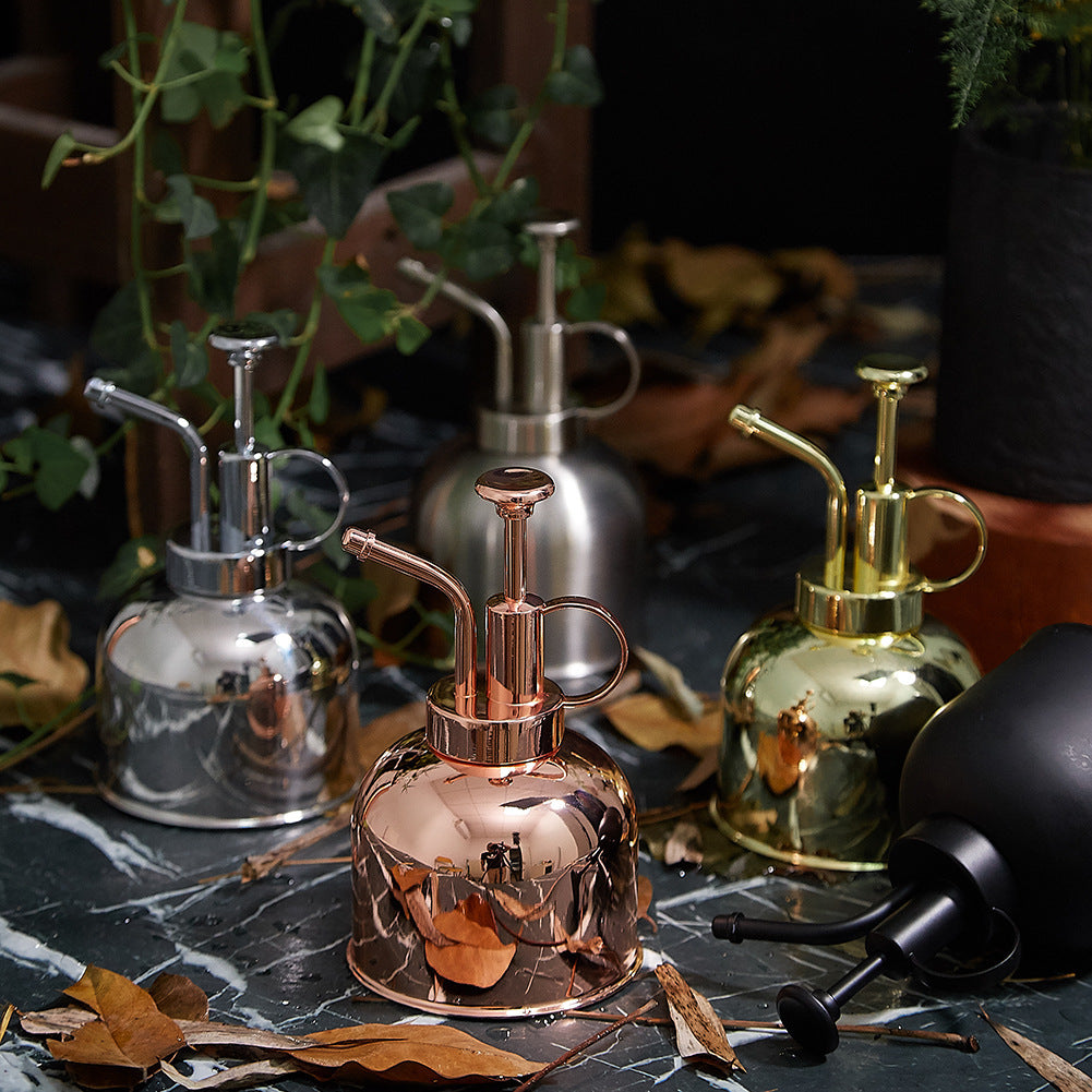 Stainless Steel Watering Can Metal Household Spray Can Hand Pressure Air Pressure Watering