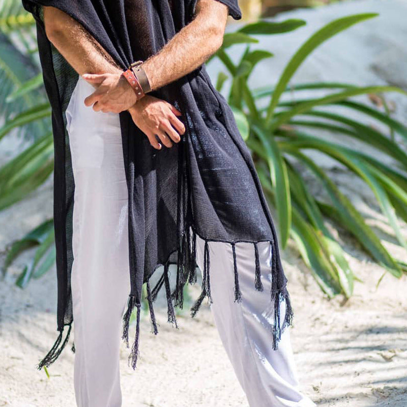 Men's Tassel Beachwear Pullover Blouse