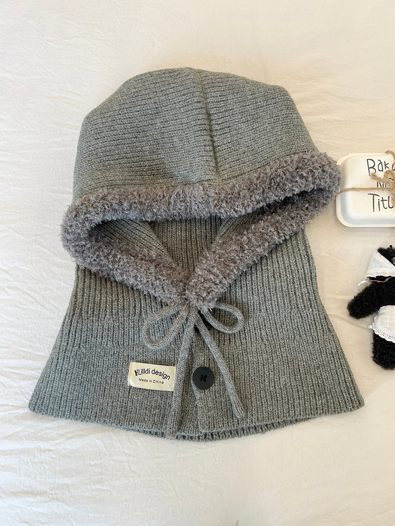 Ice Woman Design Fashionable Snow Hat Balaclava Knitted Drawstring