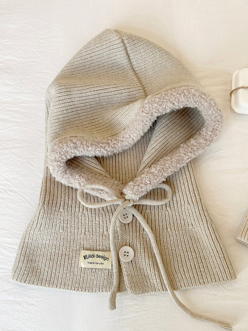 Ice Woman Design Fashionable Snow Hat Balaclava Knitted Drawstring