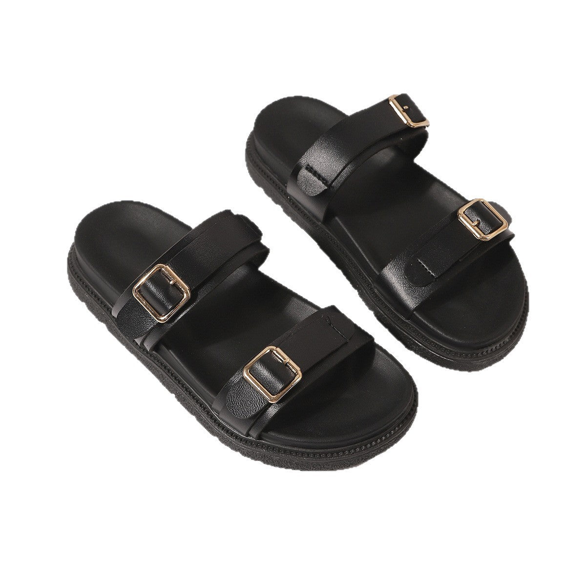 Loafers And Thick-soled Slippers Fashion Buckle Strappy Beach Sandals For Women