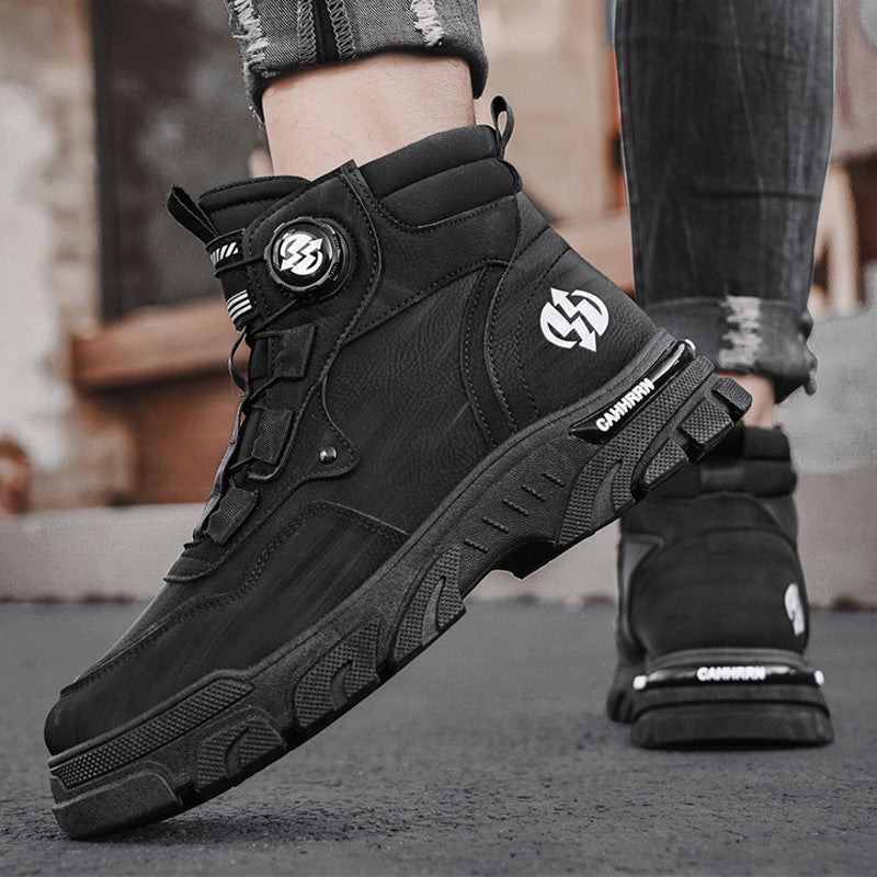 New Outdoor Men's Non-slip Thick Bottom High-top Casual Shoes