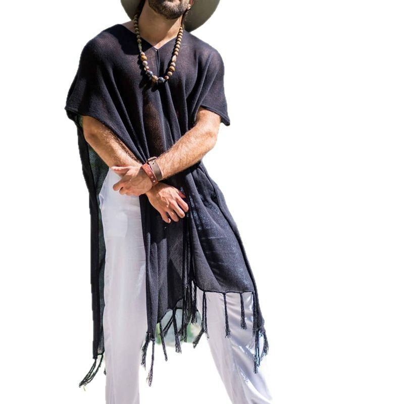 Men's Tassel Beachwear Pullover Blouse