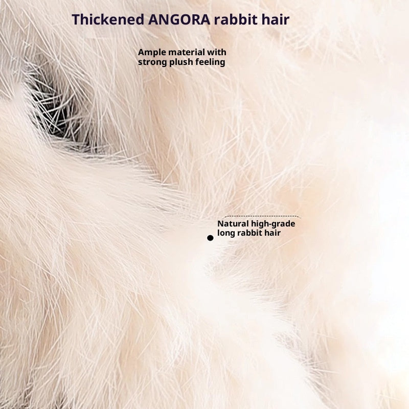 Rabbit Fur Knitted Warm-keeping And Cold-proof Handmade Crochet Bucket Hat