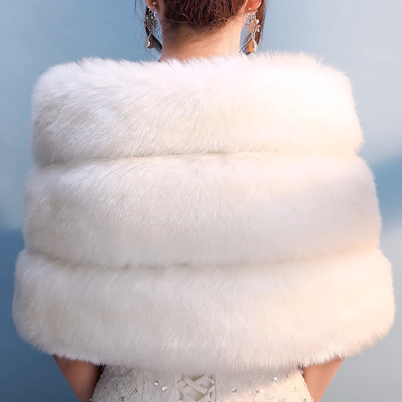 New Plus Size Fur Winter Warm Shawl