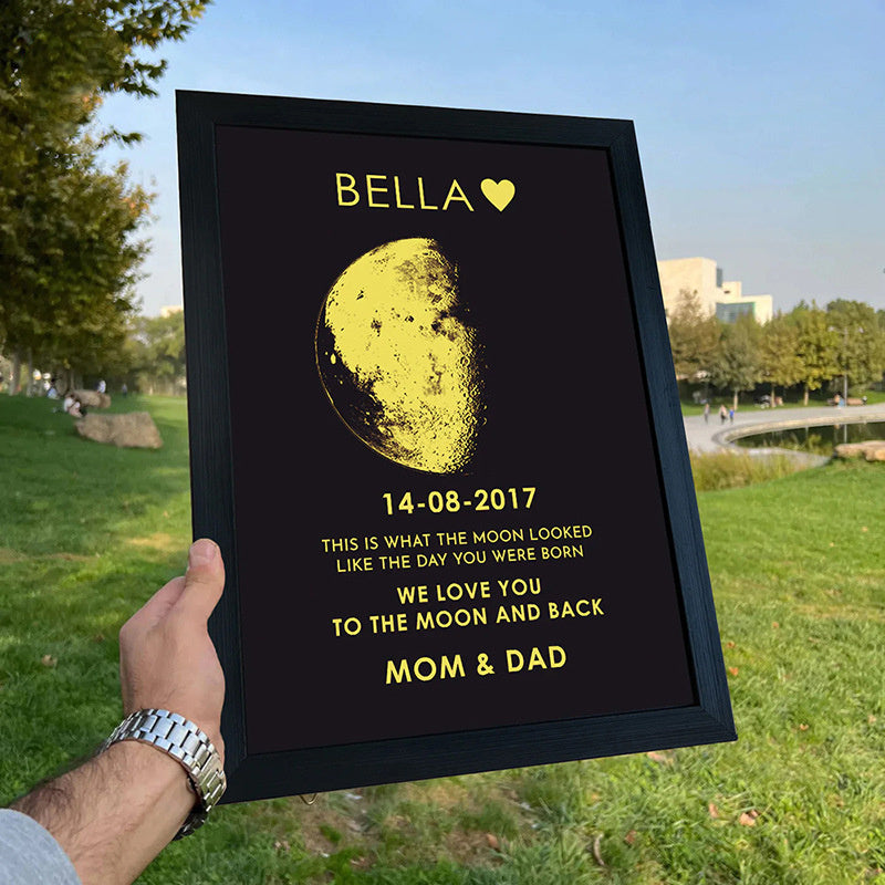 Gold-plated Moon Photo Frame Decoration Anniversary Gift