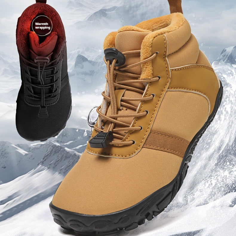 New Children's Five-finger High Cotton-padded Shoes Fleece-lined Warm Outdoor Hiking Climbing