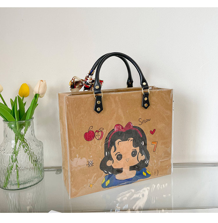 DIY Paper Bag Hand-painted Calligraphy Material Kit Large-capacity Handbag