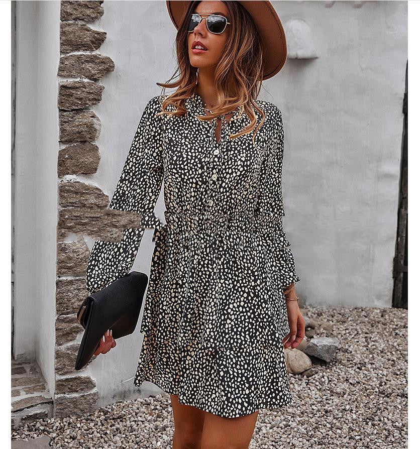 Fashion Dress Leisure Vacation Long-sleeved Autumn And Winter New Products