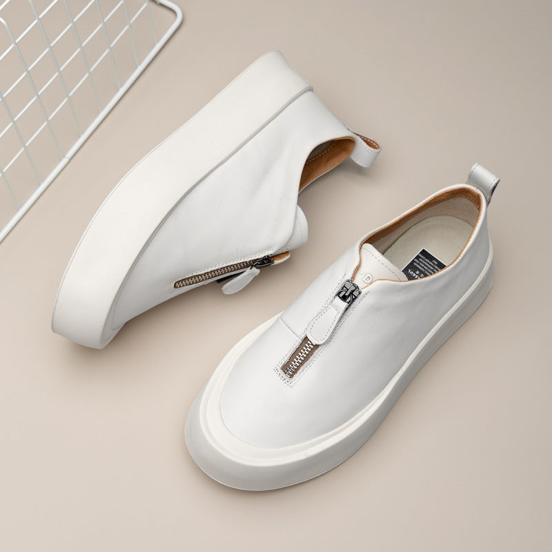 Men's Retro Distressed Leather Platform All-match Casual Sneakers