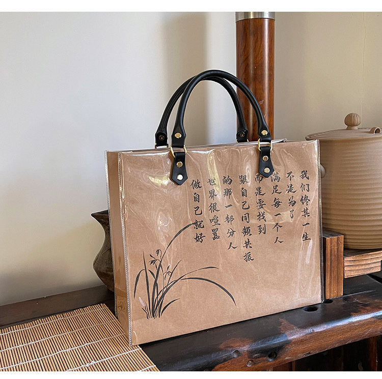 DIY Paper Bag Hand-painted Calligraphy Material Kit Large-capacity Handbag