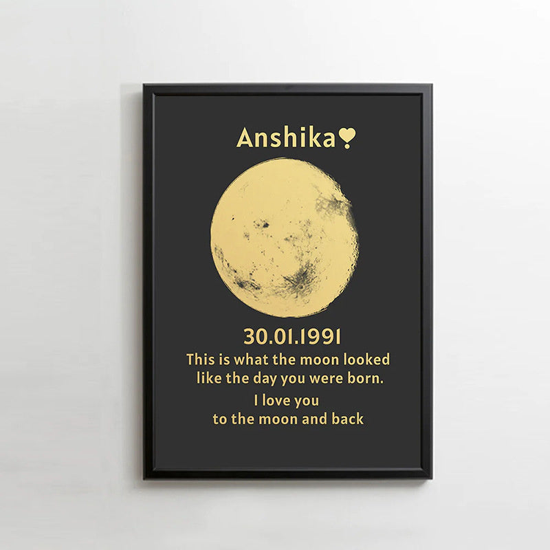 Gold-plated Moon Photo Frame Decoration Anniversary Gift