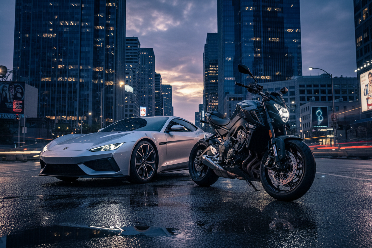 automobile and motorcycles