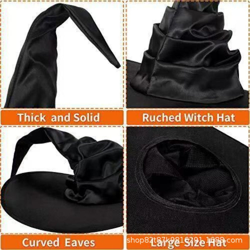 Halloween Cos Witch Ghost Festival Headdress Black Wizard Hat