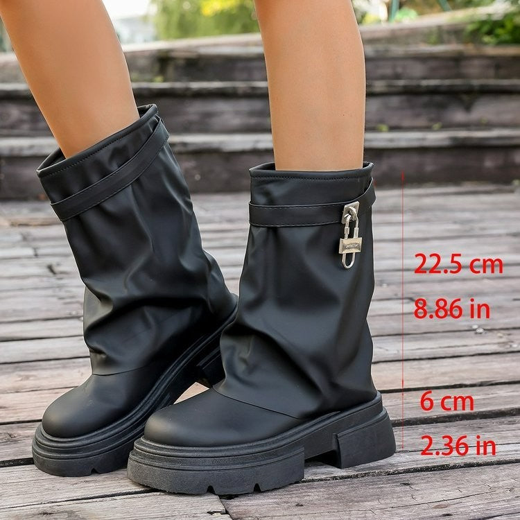 Simple British Style Thick-soled Martin Boots