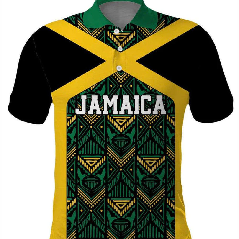 Digital Printing Men's Button Short-sleeved T-shirt