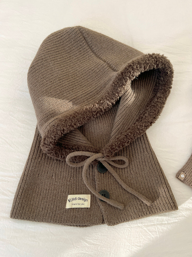 Ice Woman Design Fashionable Snow Hat Balaclava Knitted Drawstring