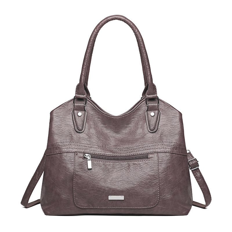 Jurchen Leather Large-capacity Soft Leather Casual Bag