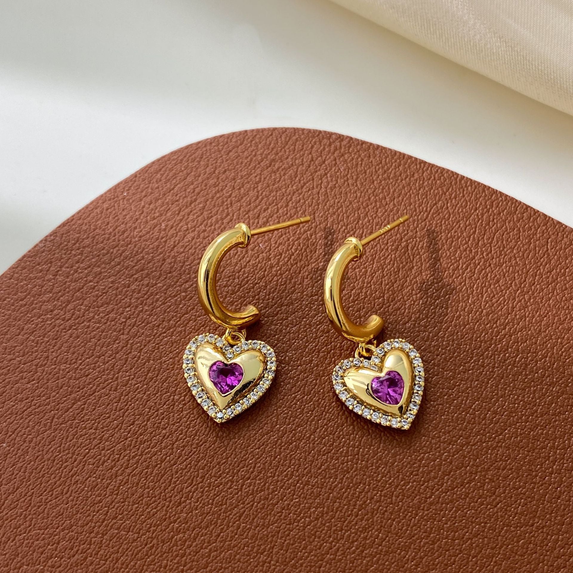 Copper-plated High-end C-shaped Light Luxury Earrings