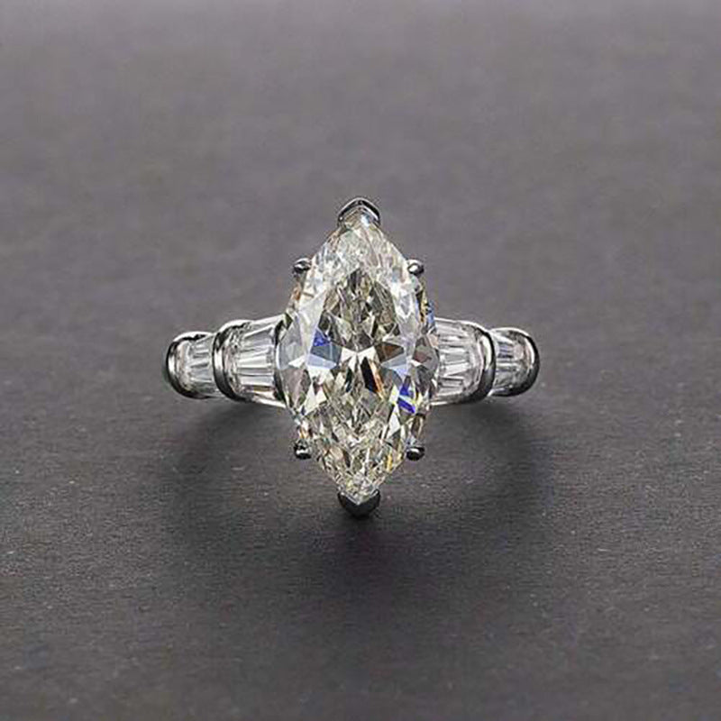 Banquet Inlaid Marquise Zircon Ring