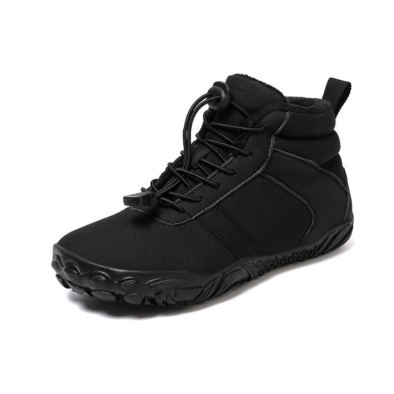 New Children's Five-finger High Cotton-padded Shoes Fleece-lined Warm Outdoor Hiking Climbing